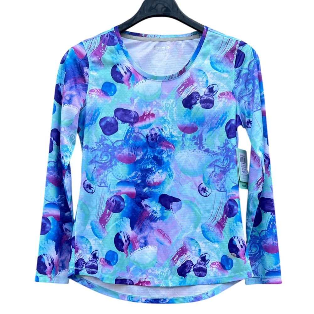 NWT Reel Legends Jellyfish Long Sleeved Top Moisture Wicking UPF 30 Fisher Woman
